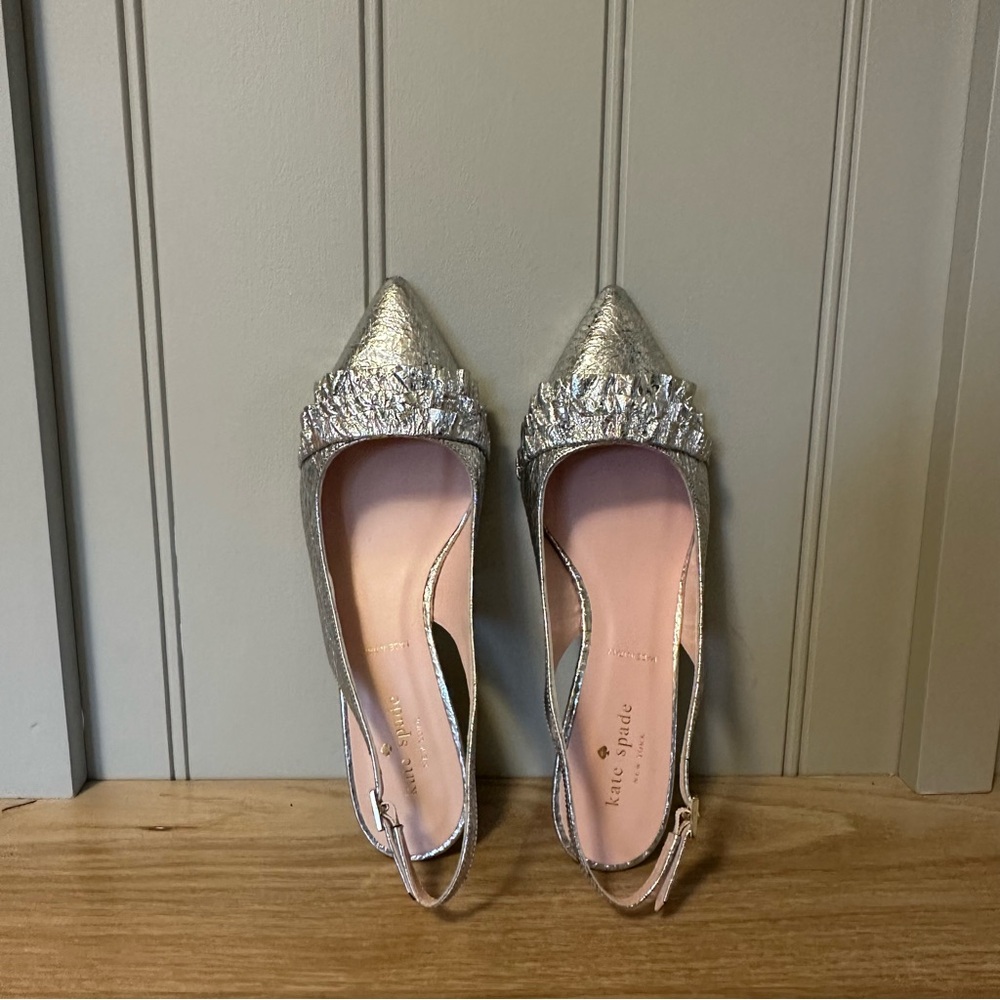 Kate Spade Oliene Silver Slingback Heels - Picture 3 of 16